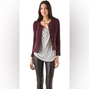 IRO Shena Jacket Wool Blend Bouclé in Bordeaux